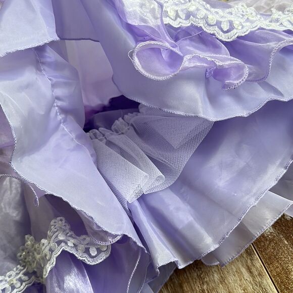 Vintage Full Circle Pageant Dress Tip Top Kids Ruffles Beading Lace Sequins - Picture 8 of 10